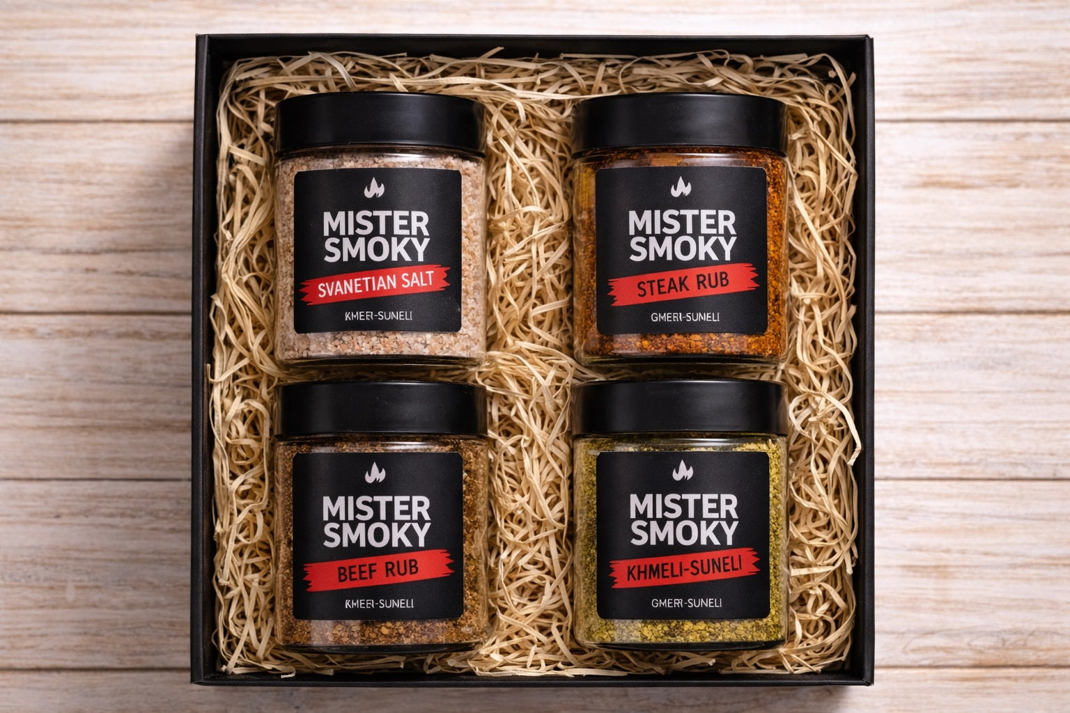 Gourmet BBQ Spice Gift Set – Steak, Beef, Svanetian Salt & Khmeli-Suneli