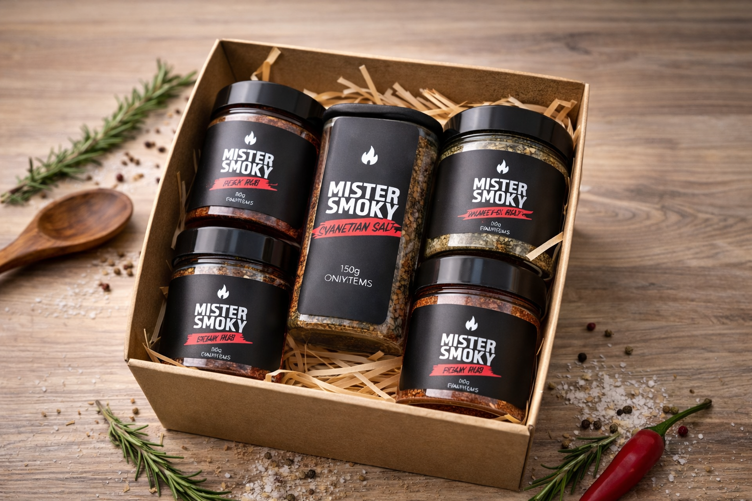 BBQ Spice Gift Set – Svaneti Salt & 4 Rubs (Beef, Steak, Pork, Khmeli-Suneli)