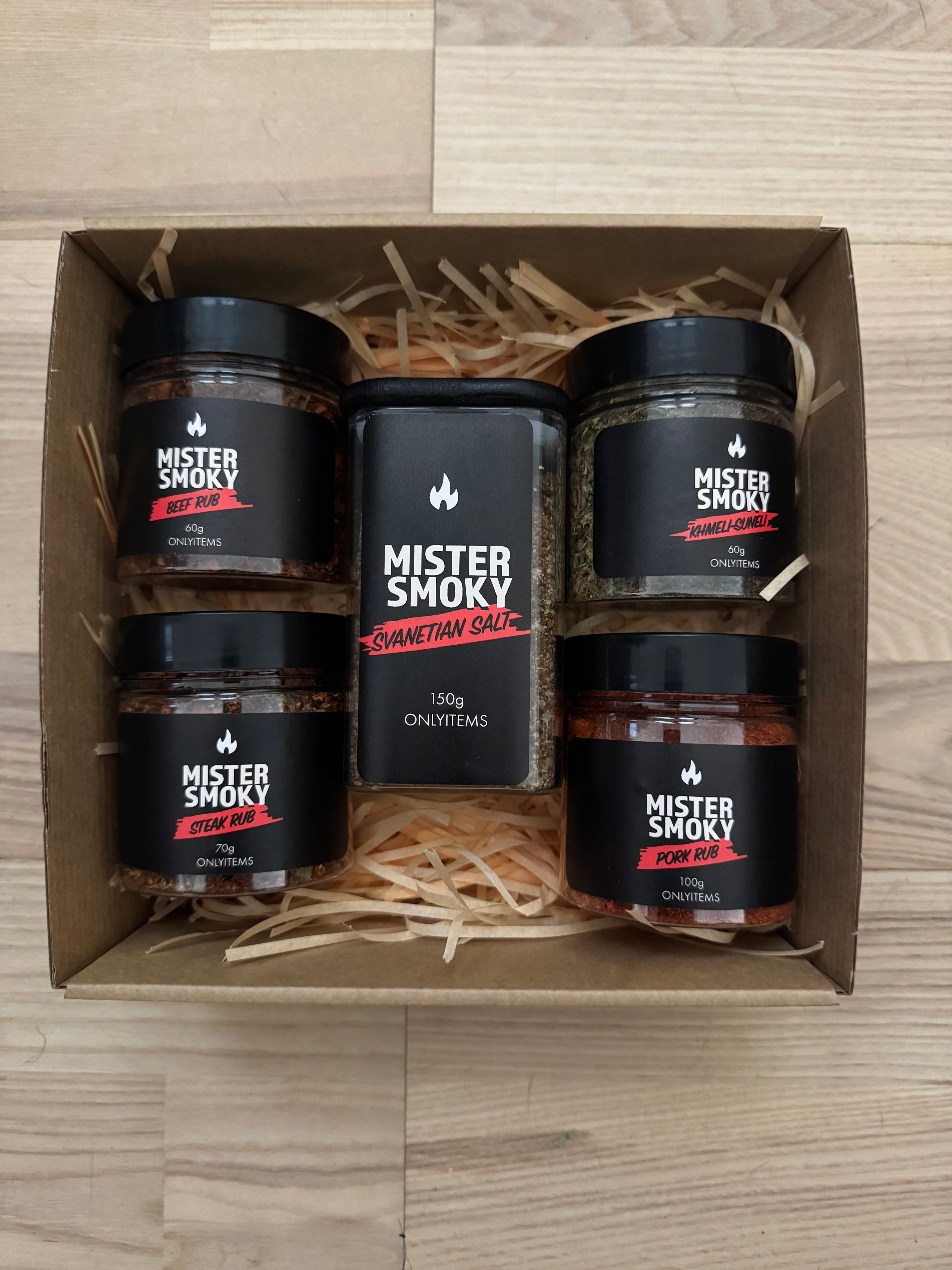 BBQ Spice Gift Set – Svaneti Salt & 4 Rubs (Beef, Steak, Pork, Khmeli-Suneli)